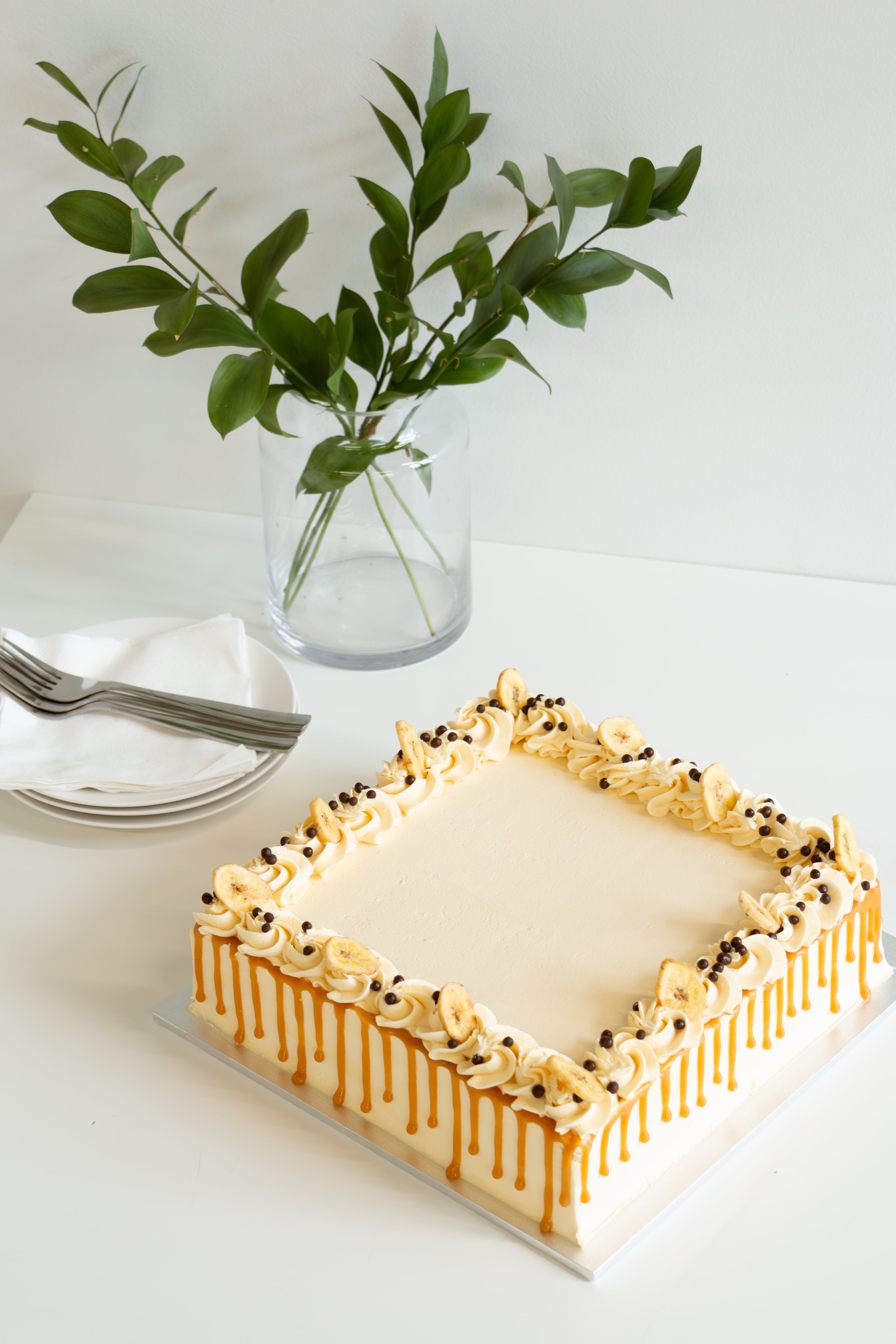 Banana Cake Slab with Salted Caramel Bliss