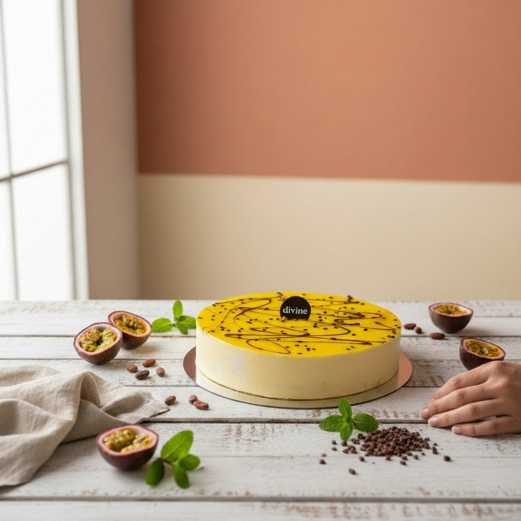 Mango & Passionfruit Mousse Cake