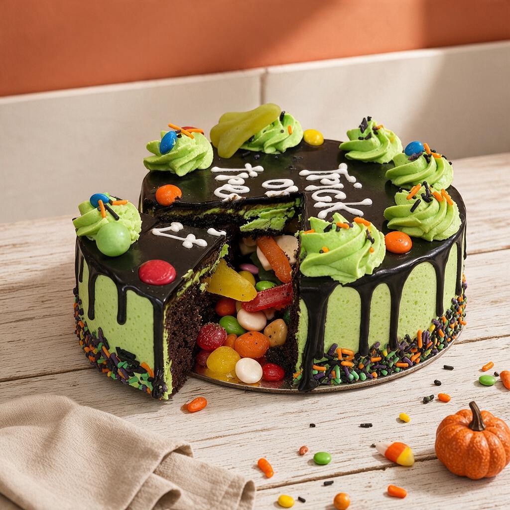 The "Trick or Treat" Surprise Drip Cake