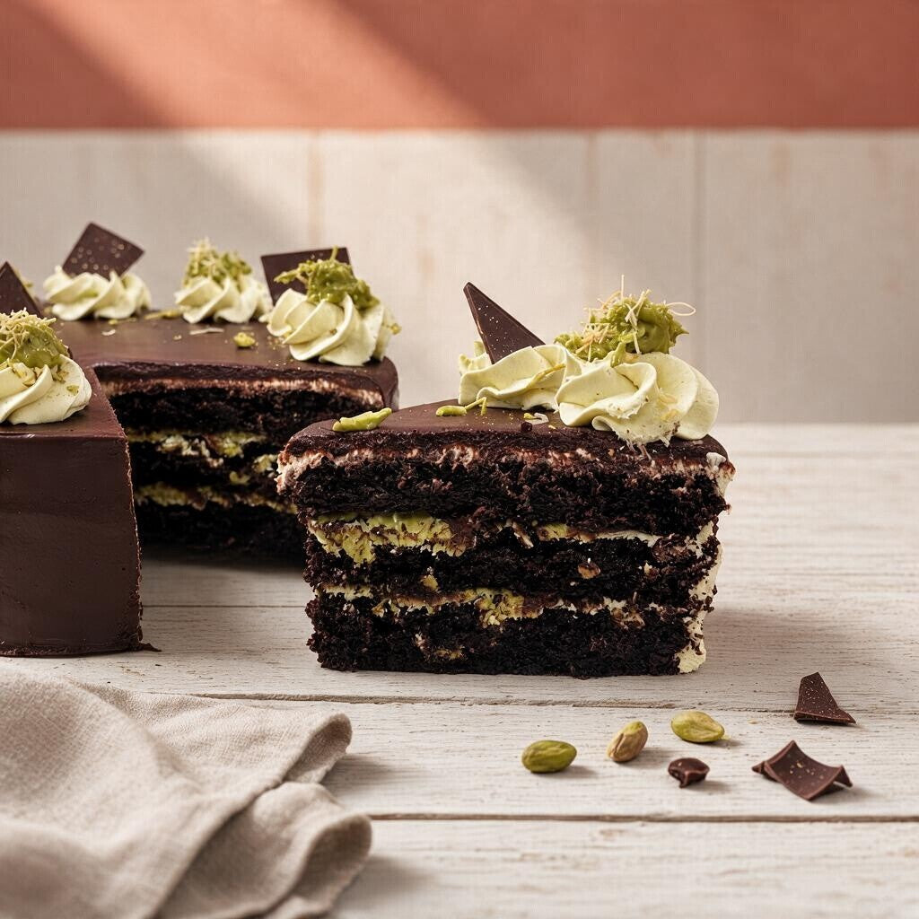 Dubai Truffle & Pistachio Crunch Gateau